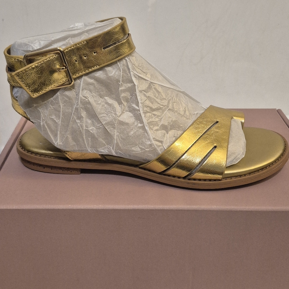 Women's Gold Ankle Strap Sandals